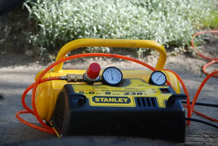 Air compressor stanley brand in the ground