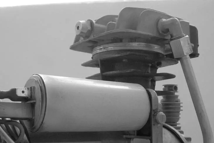 Photo of air compressor in black and white